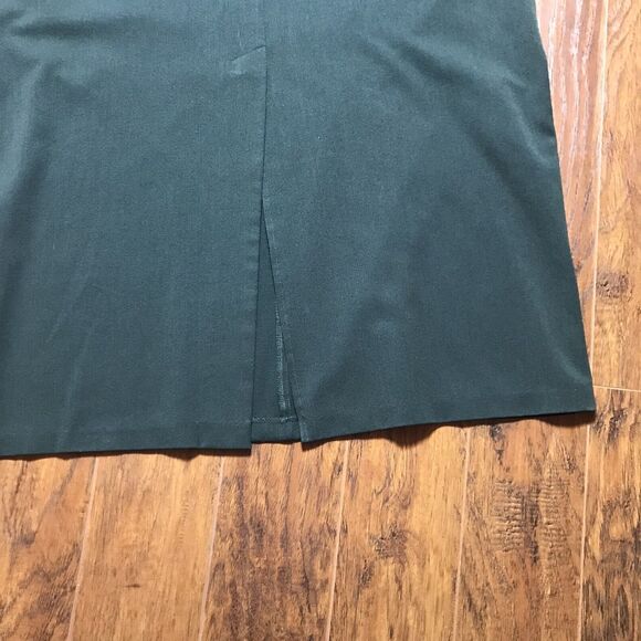 Vintage Maggie McNaughton Woman's Midi Green Skirt Side Pockets Long Slit 18W - Picture 6 of 16